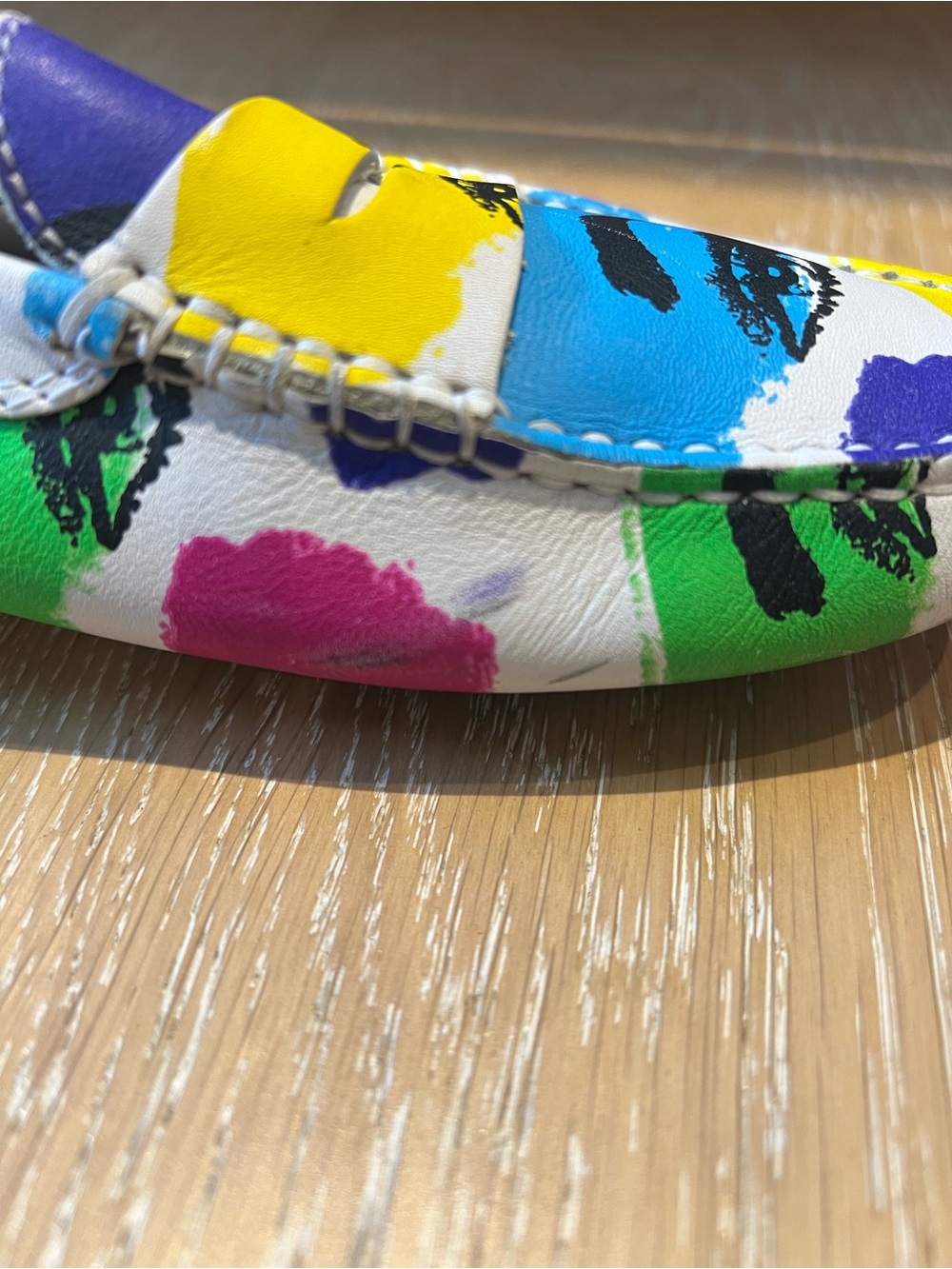 Tod’s Gommino Loafers Pop Art Eye Print Multicolor Italian Leather Women US 7.5 - Picture 6 of 16